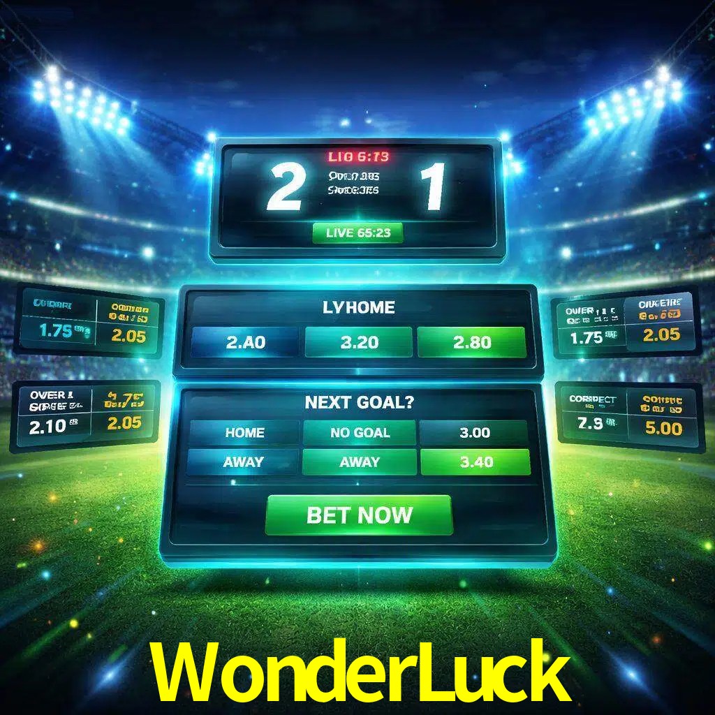Vista de apuestas en vivo WonderLuck durante un partido en curso