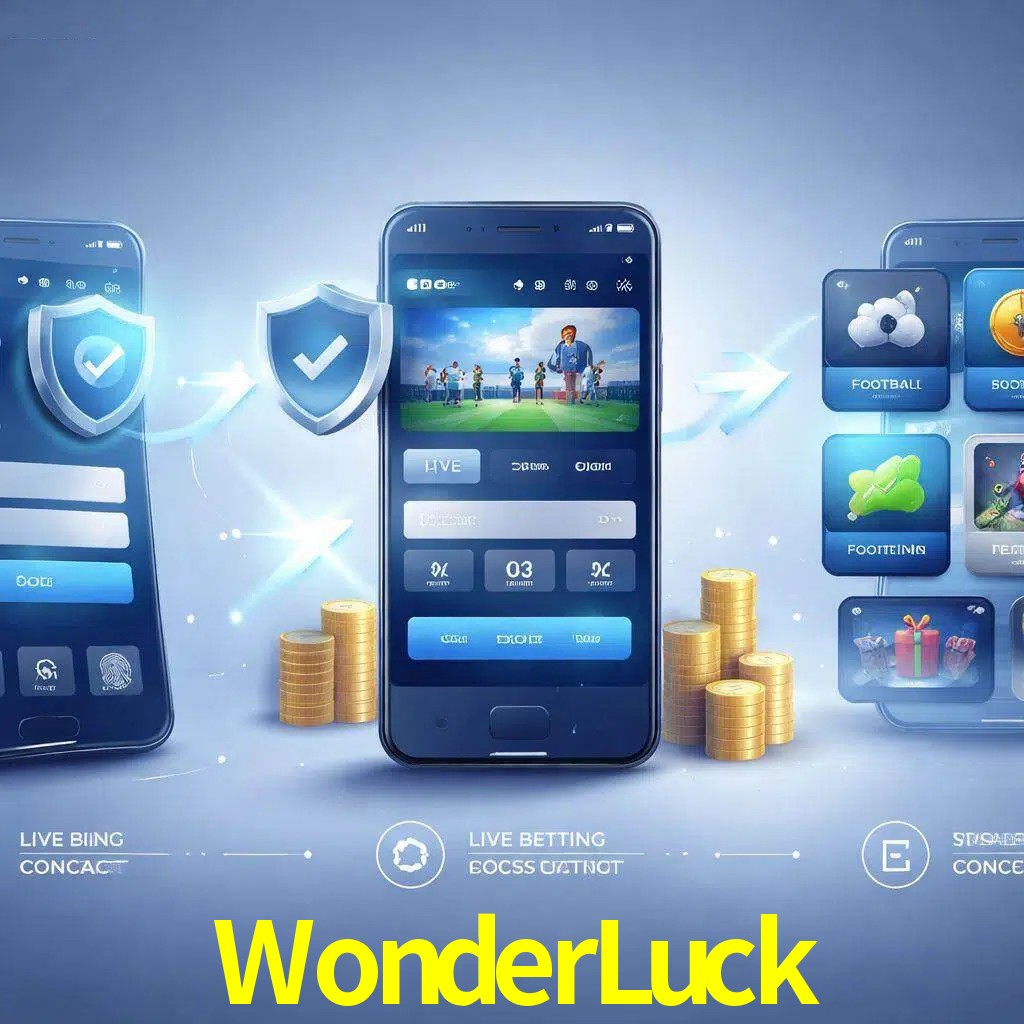 Pasos de acceso a la app WonderLuck en pantalla de teléfono móvil
